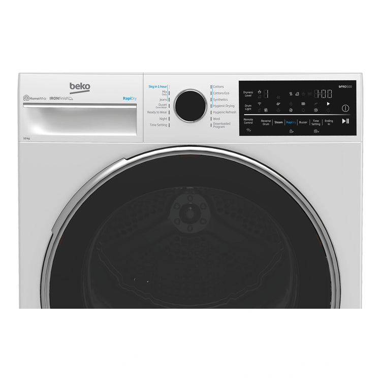 Beko 10 kg Hybrid Heat Pump with Steam & Wi-Fi BDPB104HW, Control Panel View