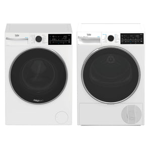 Beko 10 kg Hybrid Heat Pump with Steam & Wi-Fi BDPB104HW, Laundry Perfect Pair