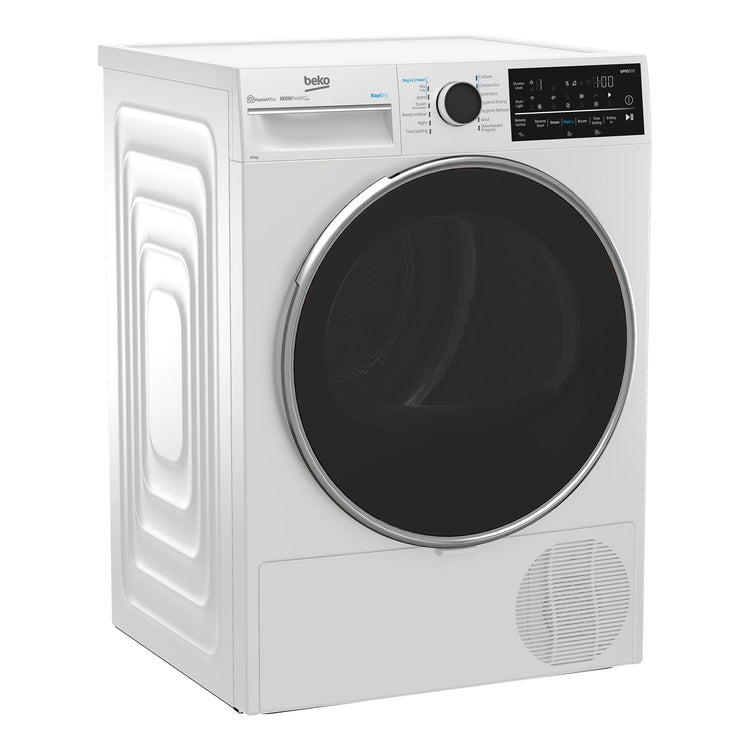 Beko 10 kg Hybrid Heat Pump with Steam & Wi-Fi BDPB104HW, Left Side View