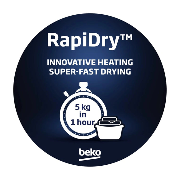 Beko 10 kg Hybrid Heat Pump with Steam & Wi-Fi BDPB104HW, RapiDry Door Sticker Preview Master