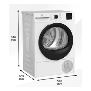 Beko 8kg Heat Pump Dryer BDPB8010W, Dimensions