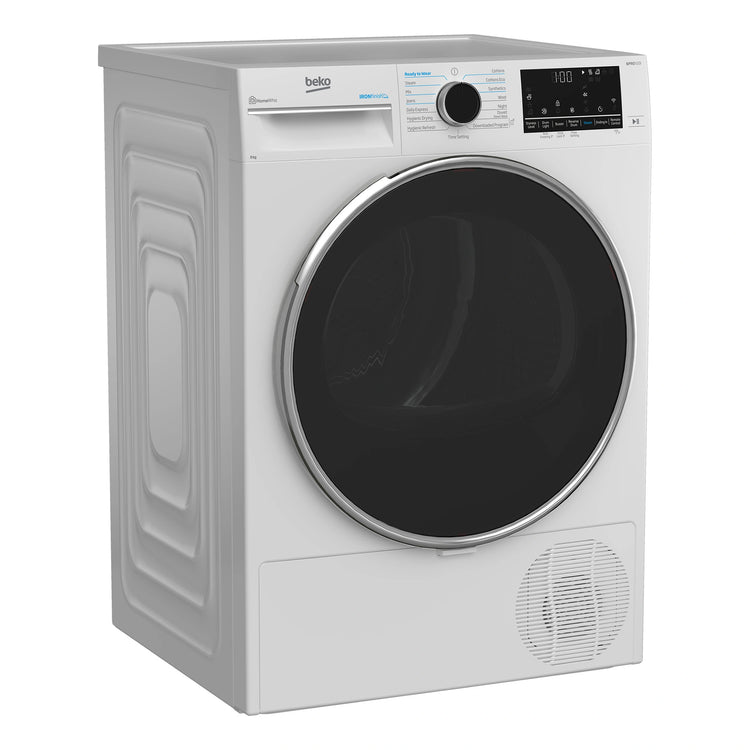 Beko 8kg Heat Pump Tumble Dryer with Steam & Wi-Fi – White BDPB802SW, Left Side View