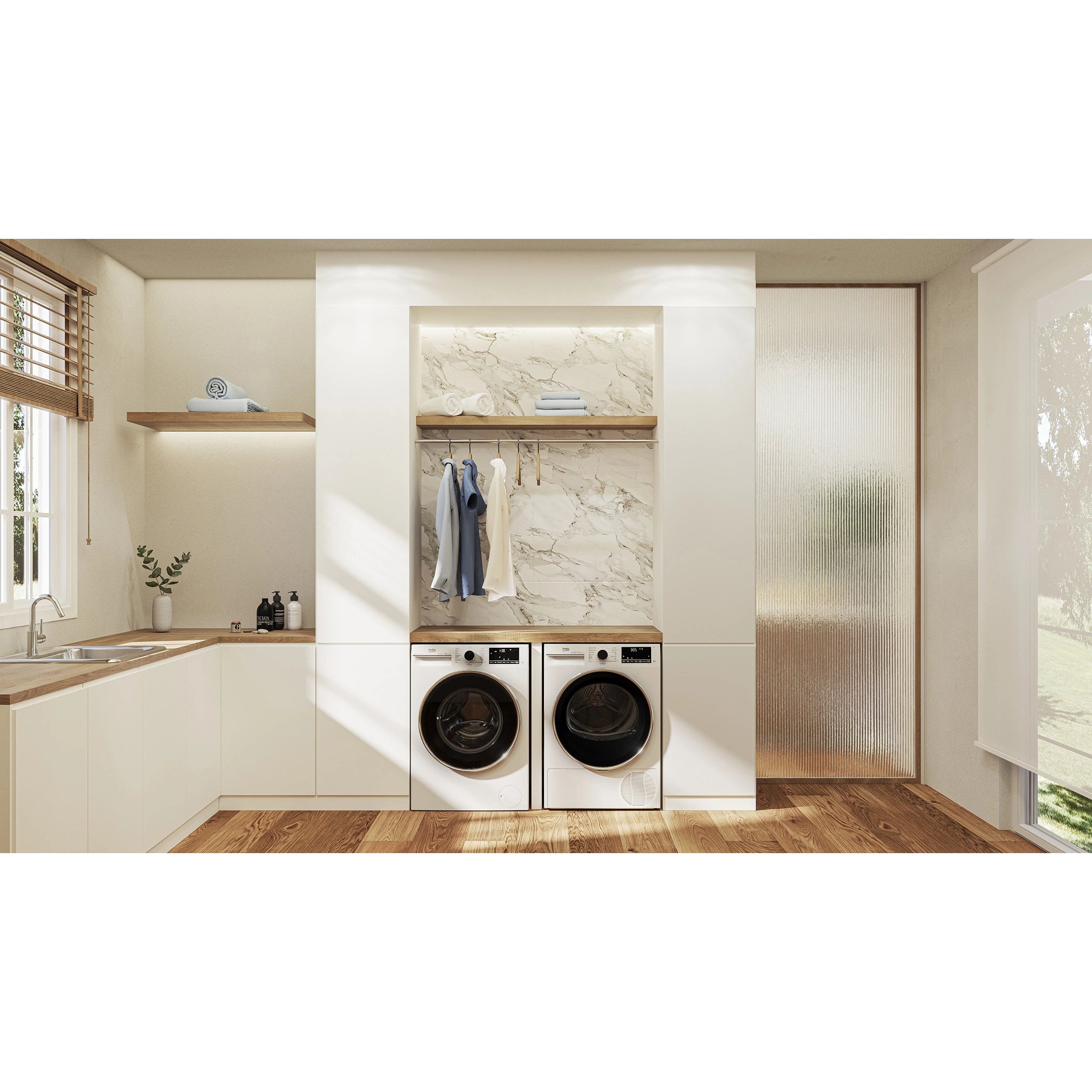 Beko 8kg Heat Pump Tumble Dryer with Steam & Wi-Fi – White BDPB802SW, Lifestyle