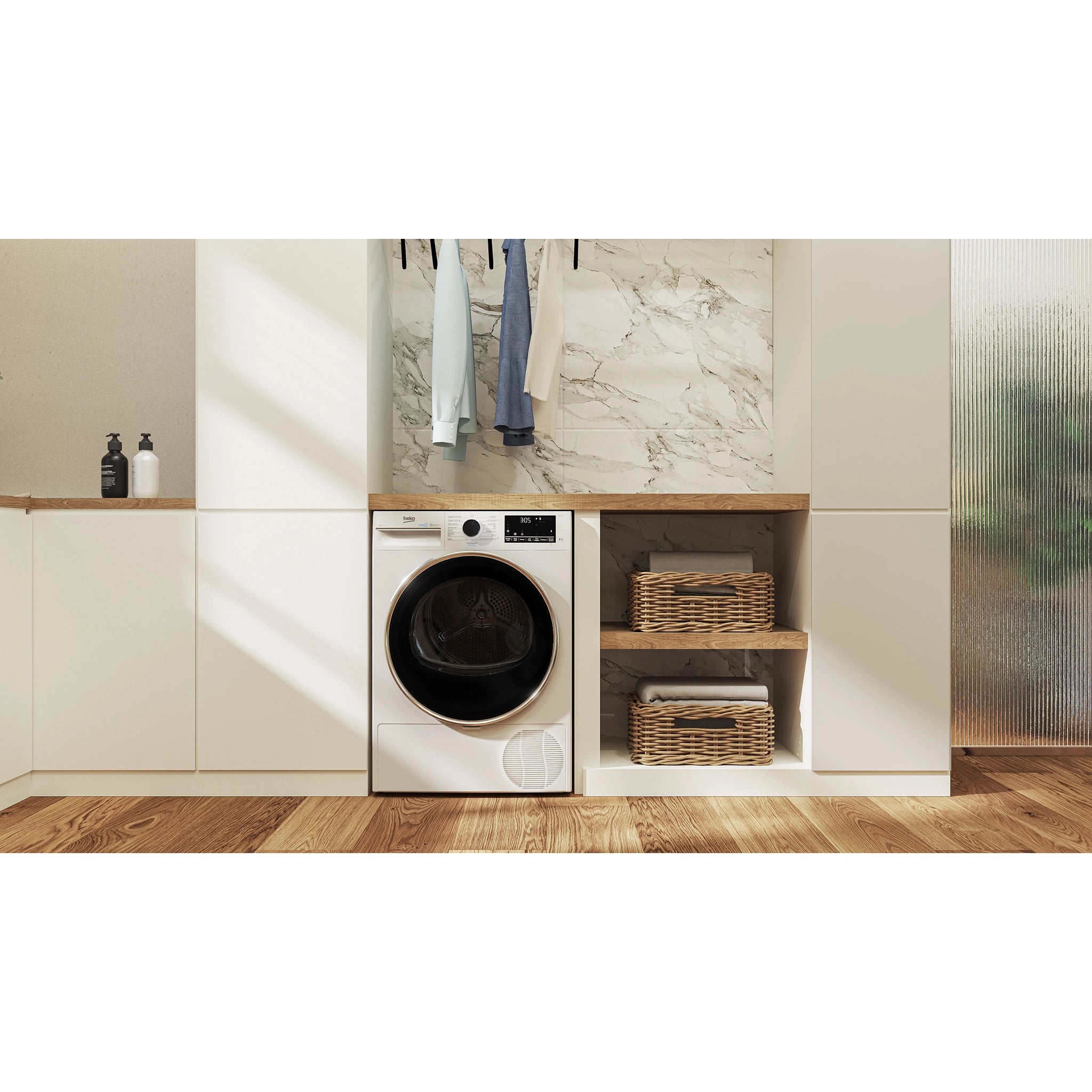 Beko 8kg Heat Pump Tumble Dryer with Steam & Wi-Fi – White BDPB802SW, Lifestyle 3