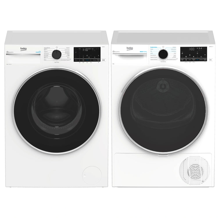 Beko 8kg Heat Pump Tumble Dryer with Steam & Wi-Fi – White BDPB802SW, Lifestyle Laundry Perfect Pair 2