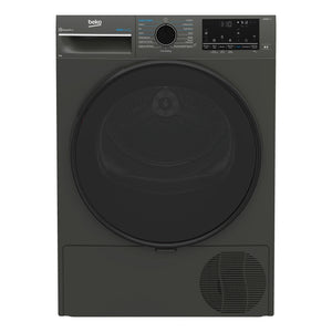Beko 9kg Graphite Heat Pump Dryer with Steam & WiFi BDPB903SG, Front View