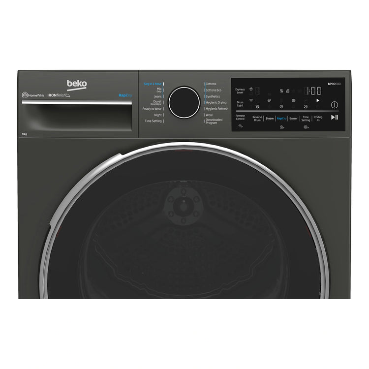 Beko 9 kg Hybrid Heat Pump with Steam & Wi-Fi BDPB904HG, Control Panel View