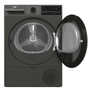 Beko 9 kg Hybrid Heat Pump with Steam & Wi-Fi BDPB904HG, Front View With Door Open