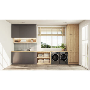 Beko 9 kg Hybrid Heat Pump with Steam & Wi-Fi BDPB904HG, Lifestyle Photo Wide Angle Laundry