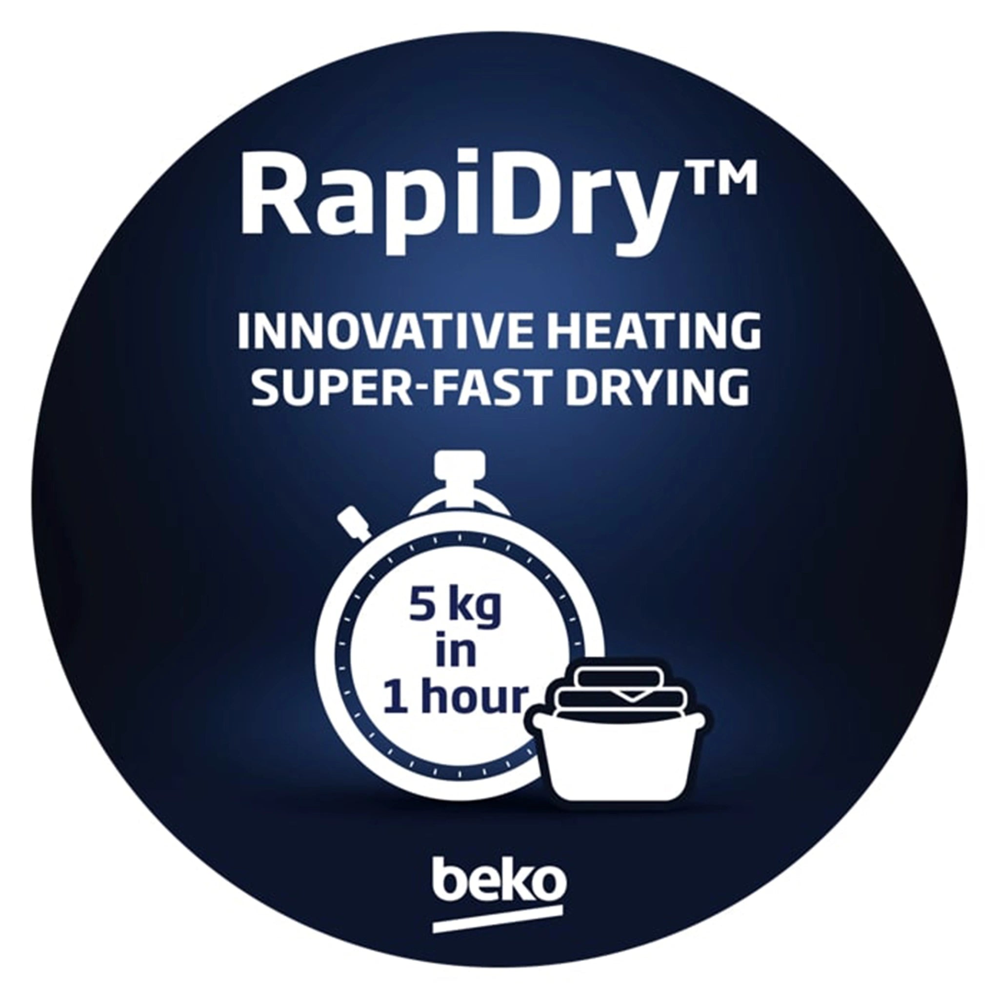 Beko 9 kg Hybrid Heat Pump with Steam & Wi-Fi BDPB904HG, Rapidry POSM Door Sticker Preview Master