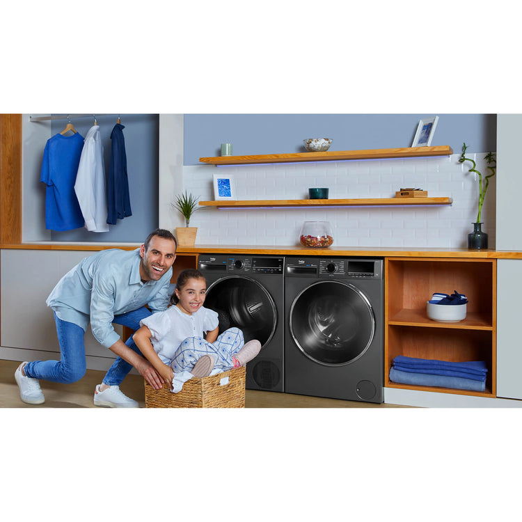 Beko 9 kg Hybrid Heat Pump with Steam & Wi-Fi BDPB904HG, Smart Choice