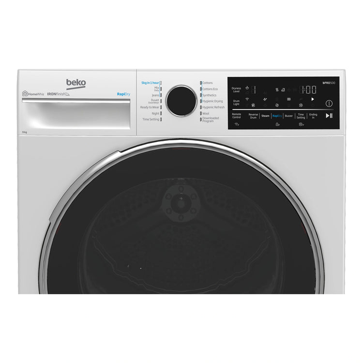 Beko 9 kg Hybrid Heat Pump with Steam & Wi-Fi BDPB904HW, Control Panel View