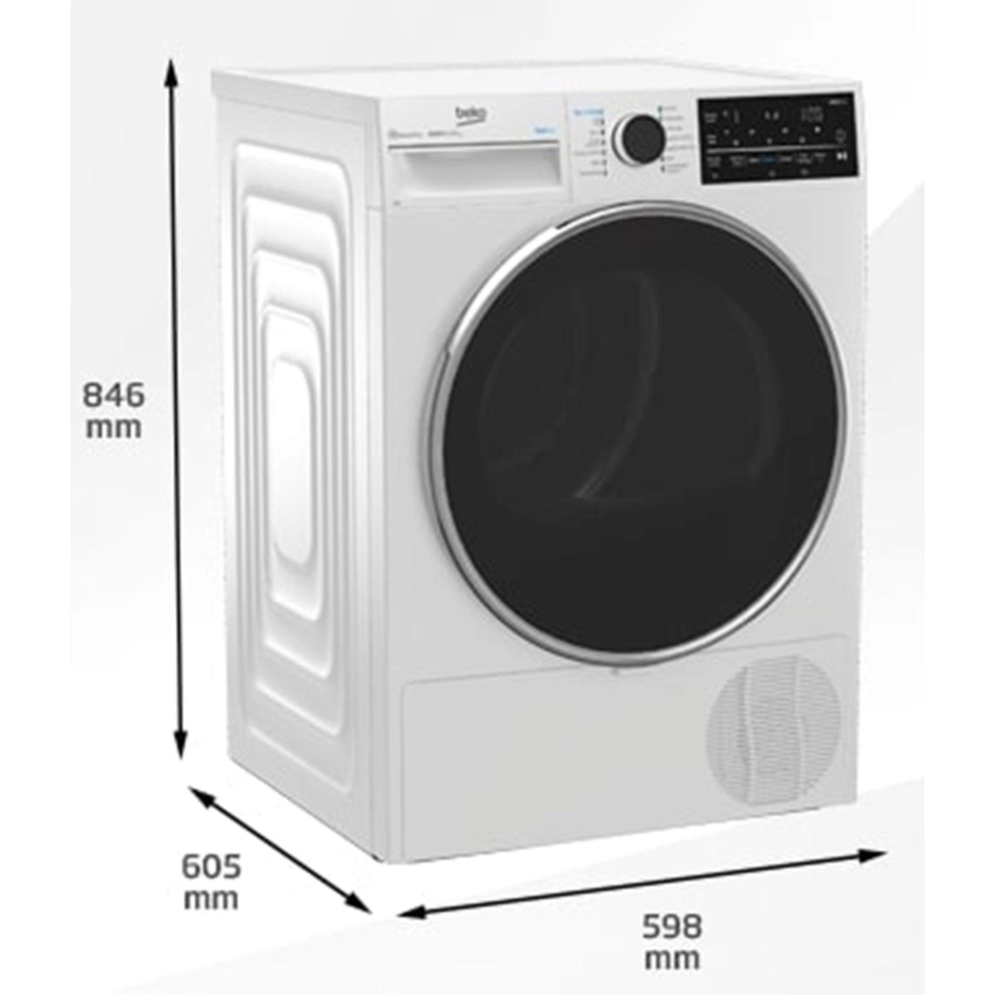 Beko BDPB904HW 9 kg Hybrid Heat Pump with Steam & Wi-Fi