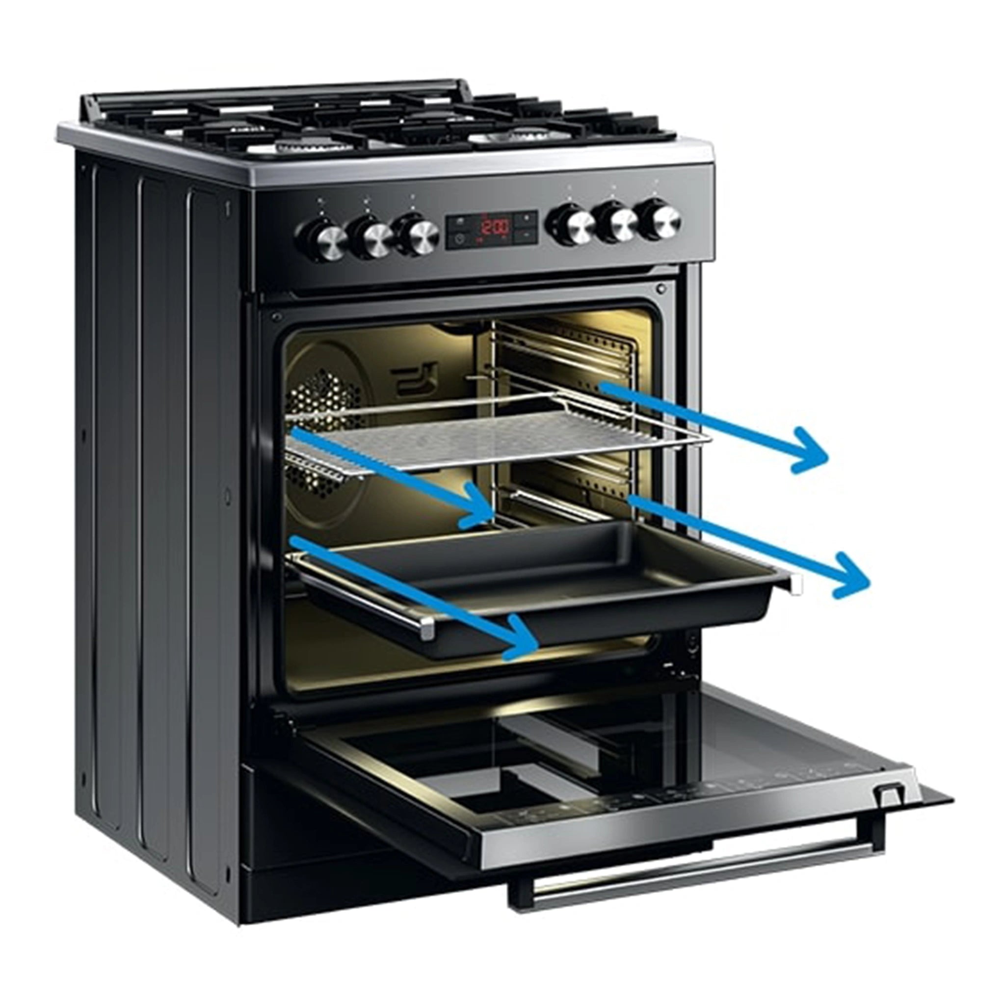 Beko 60cm Multifunction Freestanding Cooker BFC60EMW1, Feature