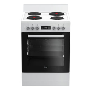 Beko 60cm Multifunction Freestanding Cooker BFC60EMW1, Front View