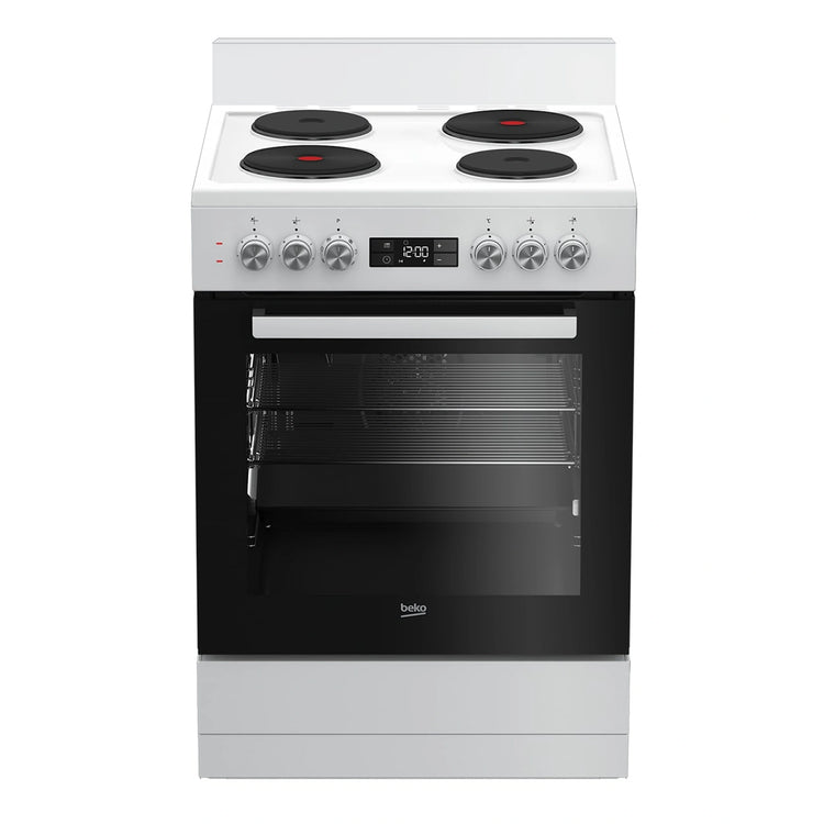 Beko 60cm Multifunction Freestanding Cooker BFC60EMW1, Front View