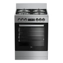 Beko 60cm Dual Fuel Stainless Steel Freestanding Oven BFC60GMX, Front View