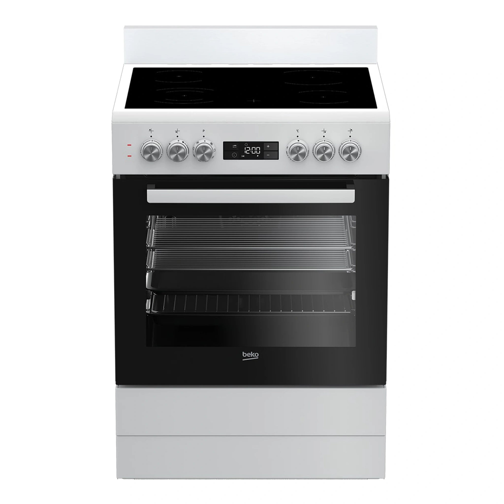 Beko 60cm Electric White Freestanding Oven BFC60VMW1, Front View