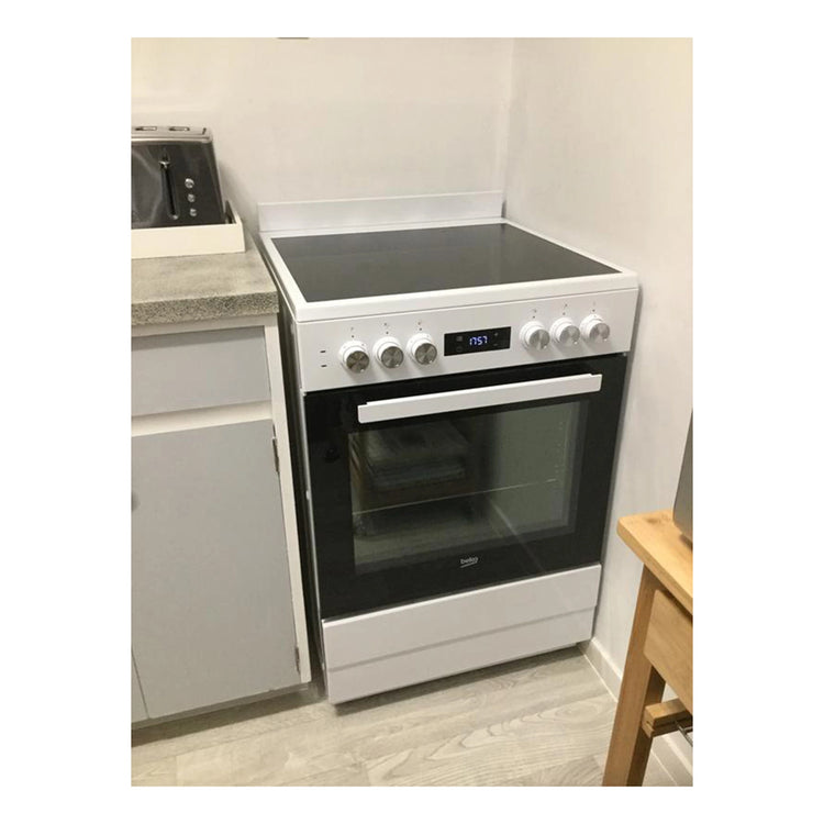 Beko 60cm Electric White Freestanding Oven BFC60VMW1, Lifestyle View