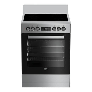 Beko 60cm Electric Stainless Steel Freestanding Oven BFC60VMX1, Front View