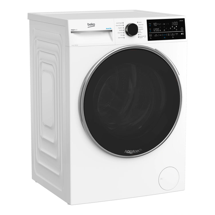 Beko 12 kg AutoDose Washing Machine with Steam and wifi BFLB124ADW, Left Side View