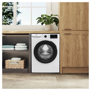 Beko 8kg EnergySpin Front Load Washing Machine with Steam BFLB8010W, Lifestyle View
