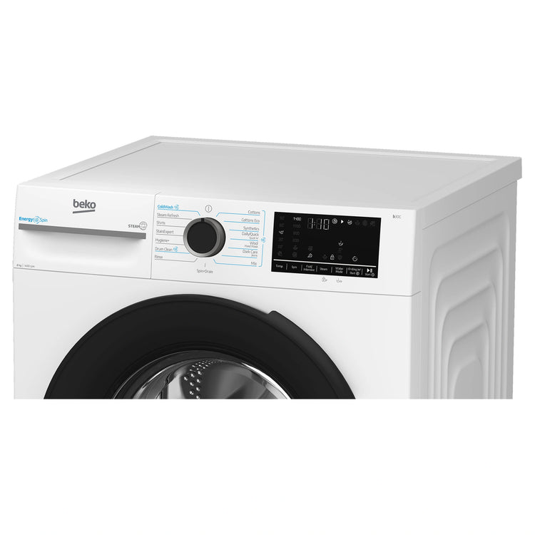 Beko 8kg EnergySpin Front Load Washing Machine with Steam BFLB8010W, Programs View