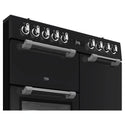 Beko 90cm Multifunction Dual Fuel Anthracite Freestanding Oven BRC916GMAN, Control Panel Close-Up View