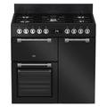 Beko 90cm Multifunction Dual Fuel Anthracite Freestanding Oven BRC916GMAN, Front View