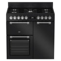 Beko 90cm Multifunction Dual Fuel Anthracite Freestanding Oven BRC916GMAN, Front View