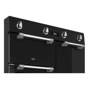 Beko 90cm Black Induction Multi Door Freestanding Oven BRC916IMB, Control Panel View