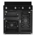 Beko 90cm Black Induction Multi Door Freestanding Oven BRC916IMB, Front Inside View