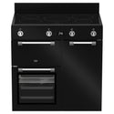 Beko 90cm Black Induction Multi Door Freestanding Oven BRC916IMB, Front View With Door Open, Front View