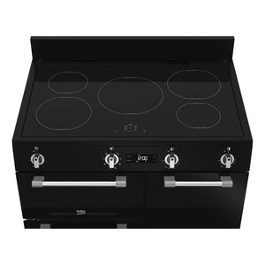 Beko 90cm Black Induction Multi Door Freestanding Oven BRC916IMB, Top View