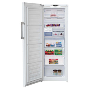 Beko 290L White Frost-Free Upright Freezer BVF290W, Open Door View