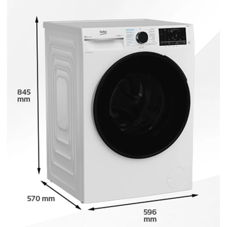 Beko 8kg/4kg Front Load Washer Dryer Combo with SteamCure® BWDB8420W, Dimensions