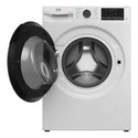 Beko 8kg/4kg Front Load Washer Dryer Combo with SteamCure® BWDB8420W, Front View With Door Open