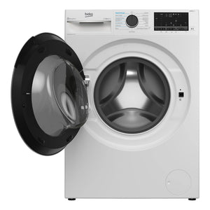 Beko 8kg/4kg Front Load Washer Dryer Combo with SteamCure® BWDB8420W, Front View With Door Open