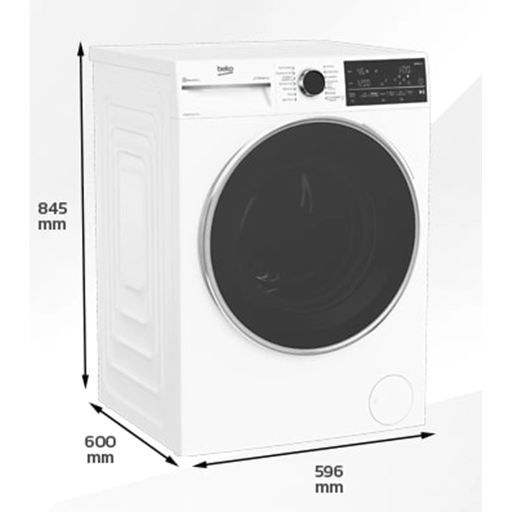 Beko Freestanding Washer Dryer (9 kg / 5 kg, 1400 rpm) BWDB9540W, Dimensions