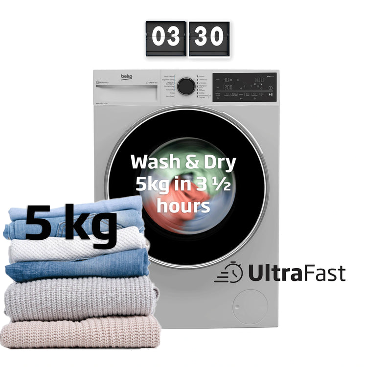 Beko Freestanding Washer Dryer (9 kg / 5 kg, 1400 rpm) BWDB9540W, Feature 5