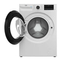 Beko 9kg Autodose WiFi Connected Washing Machine with Steam BFLB904ADW, Front view with door open