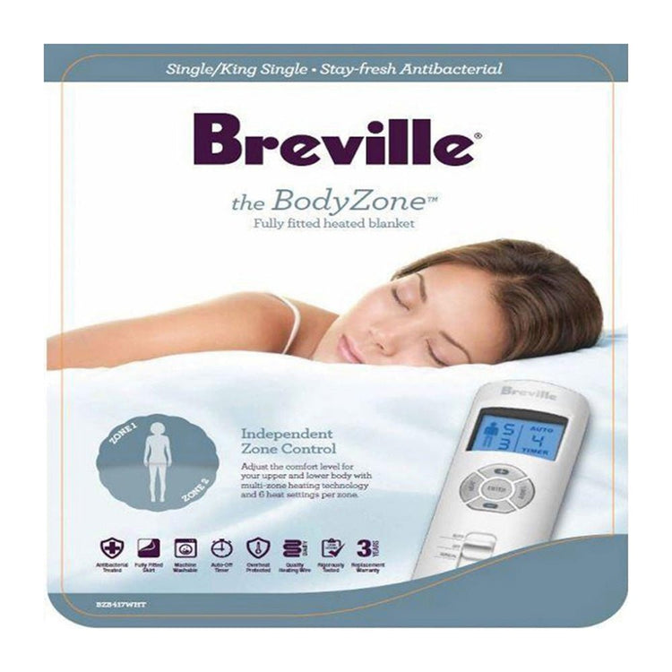 Breville BZB427WHT Bodyzone Antibacterial Double Heated Blanket