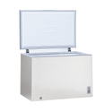 CHiQ 200L Chest Freezer Stainless Steel CCF199S, Front right view with top open