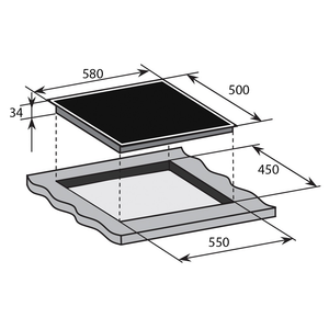 Fisher & Paykel CE604CPW1 White Electric Cooktop, Dimensions