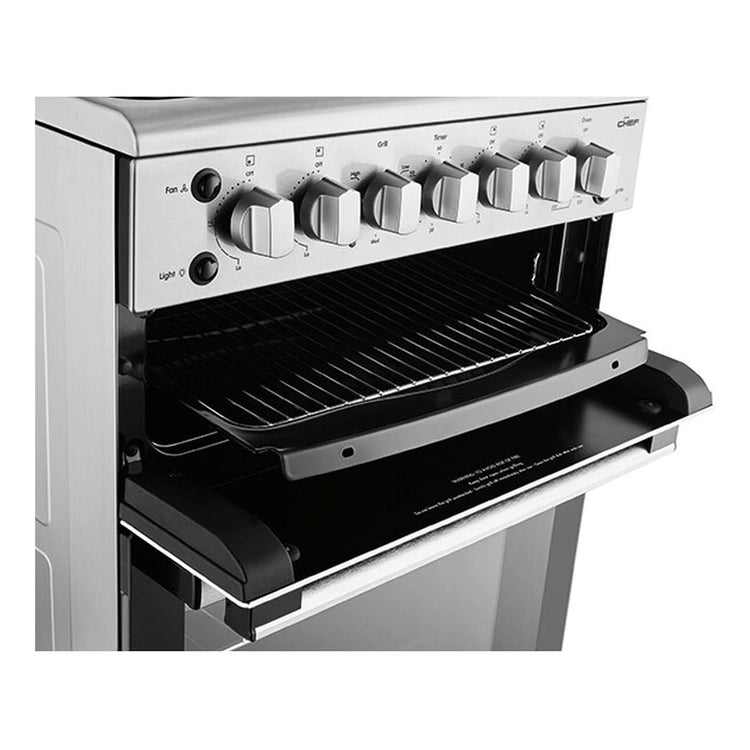 Chef 54cm Gas Fan Forced Stainless Steel Freestanding Oven CFG517SCH, Control Panel View