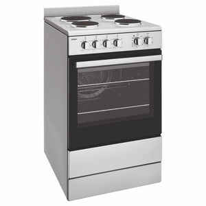Chef 54cm stainless steel freestanding cooker CFE536SB, Front View