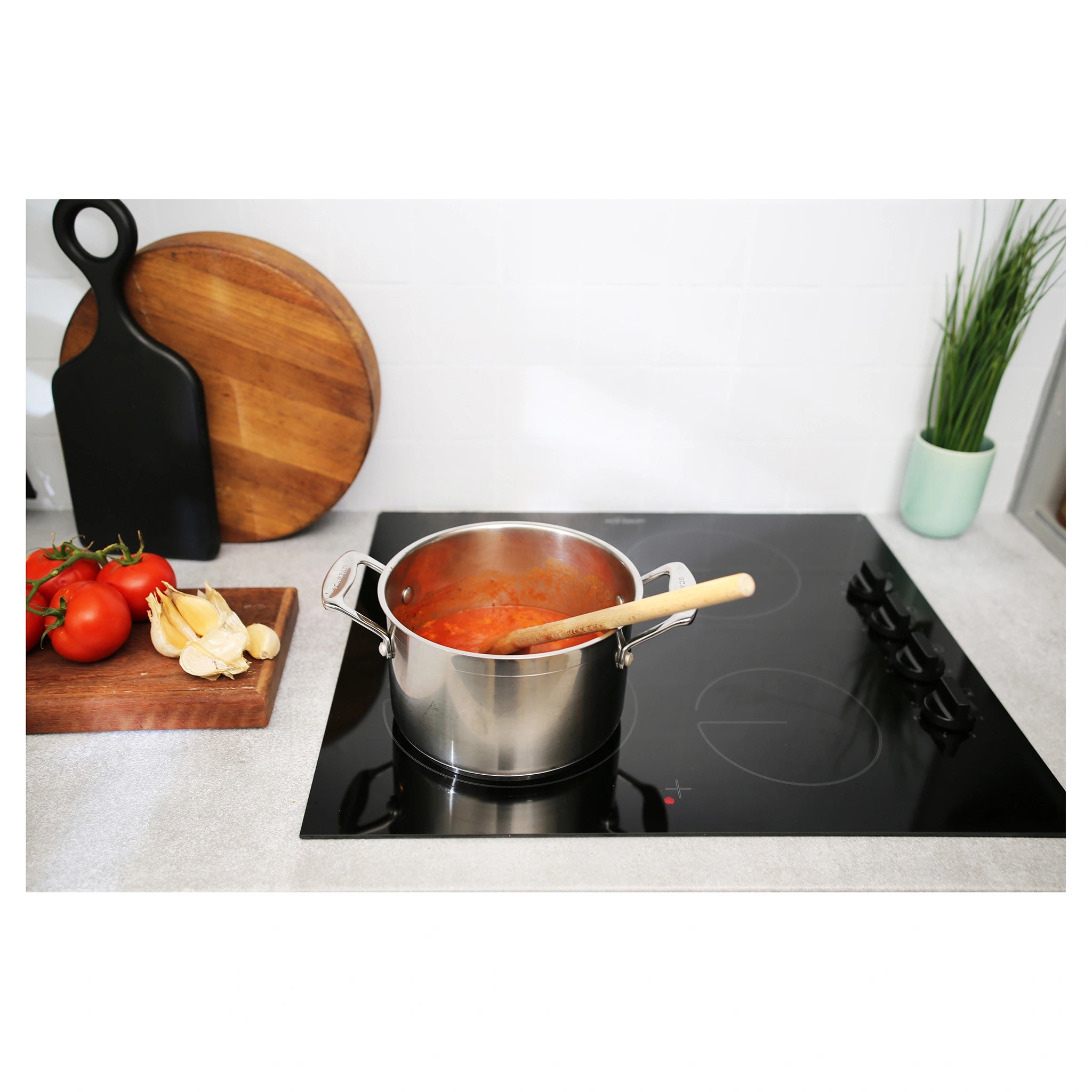 Chef 60cm 4 Zone Ceramic Cooktop CHC642BB, Cooking View