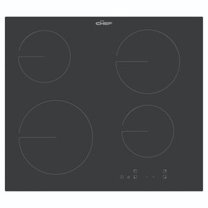 Chef 60cm 4-Zone Ceramic Cooktop CHC644BC, Front View