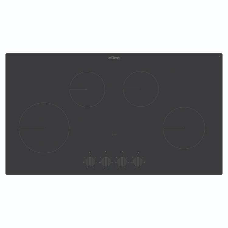 Chef 90cm 4-Zone Ceramic Cooktop CHC942BB, Front View