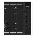Chef 60cm 4-Burner Gas Cooktop, Black CHG644DC, Control Close-Up View